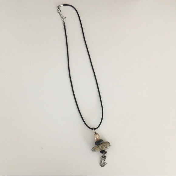 3/$20 Handmade stone necklace with mermaid
Chain is 16 1/2 inches, - Picture 3 of 4